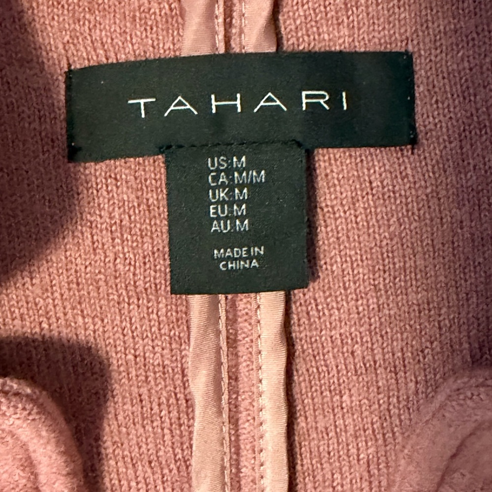 Tahari Dusty Rose Blazer Sweater Coat Medium - Picture 6 of 10